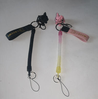 XBOOM! Dog Retractable Key Chain Bag Pendant Resin PU Leather Bulldog Retractable Key Chain Car For Women Men Trinket Jewelry (Color Random Delivery)