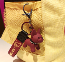 Загрузить изображение в средство просмотра галереи, XBOOM! Dog Keychain Bag Pendant Resin PU Leather Bulldog Keyring Car For Women Men Trinket Jewelry (Color Random Delivery)
